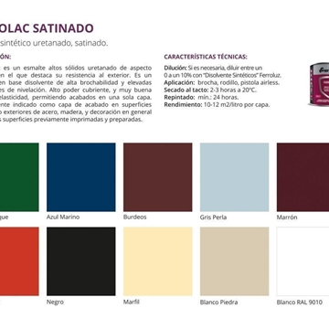ESMALTE LACA POLIURETANO FERROLAC SATINADO - Imagen 2